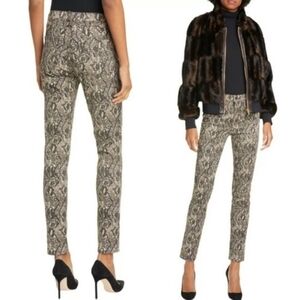 Veronica Beard Carolyn High-Rise Baby-Boot Jean in leopard print